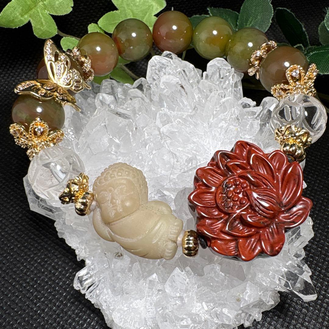 ＊みーにゃん様お取置き7/ 20アラシャン瑪瑙　可愛いすぎるベビー大仏様と蓮