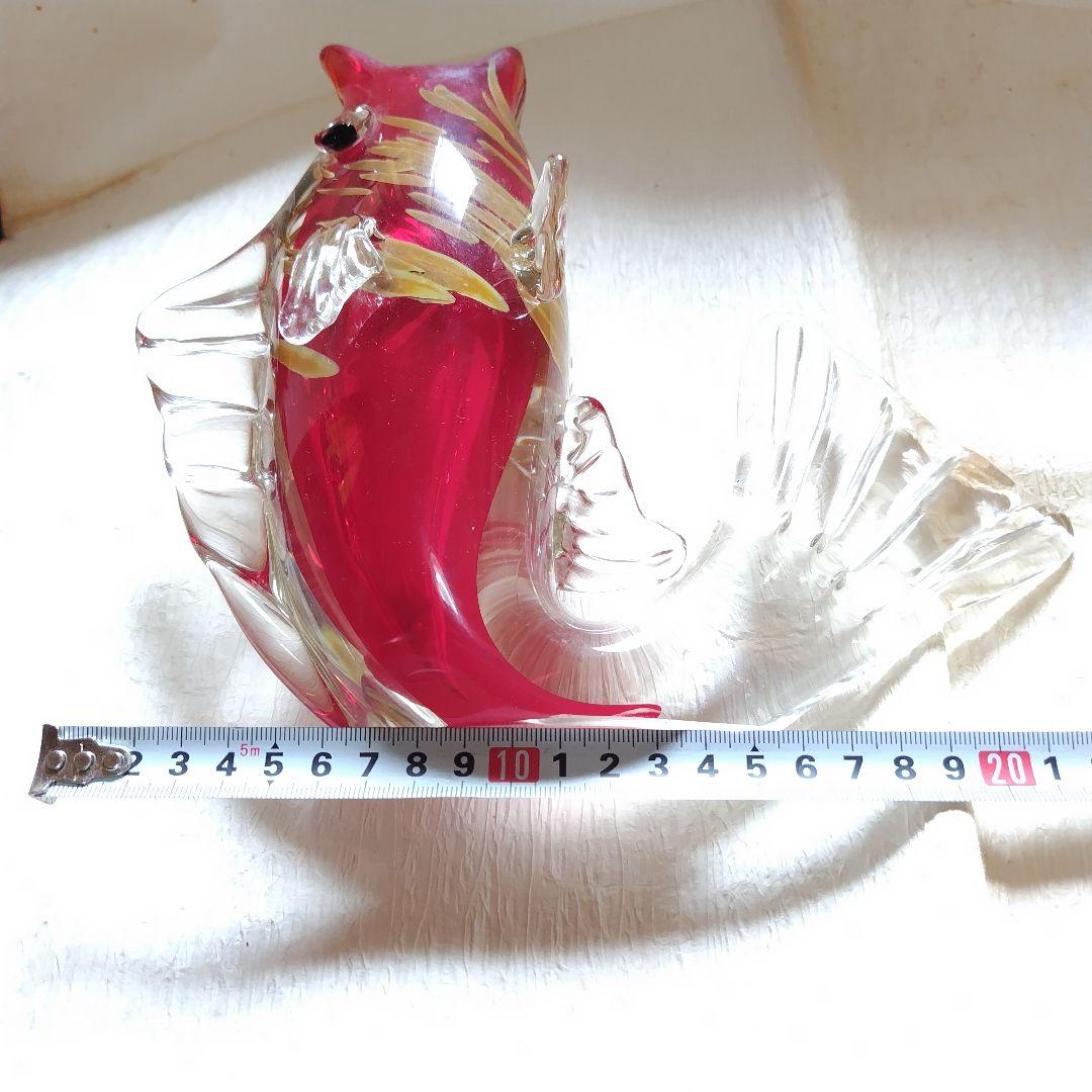 工芸ガラス マルティ―グラス 鯉の置物 一輪挿し 花瓶 オブジェ インテリア