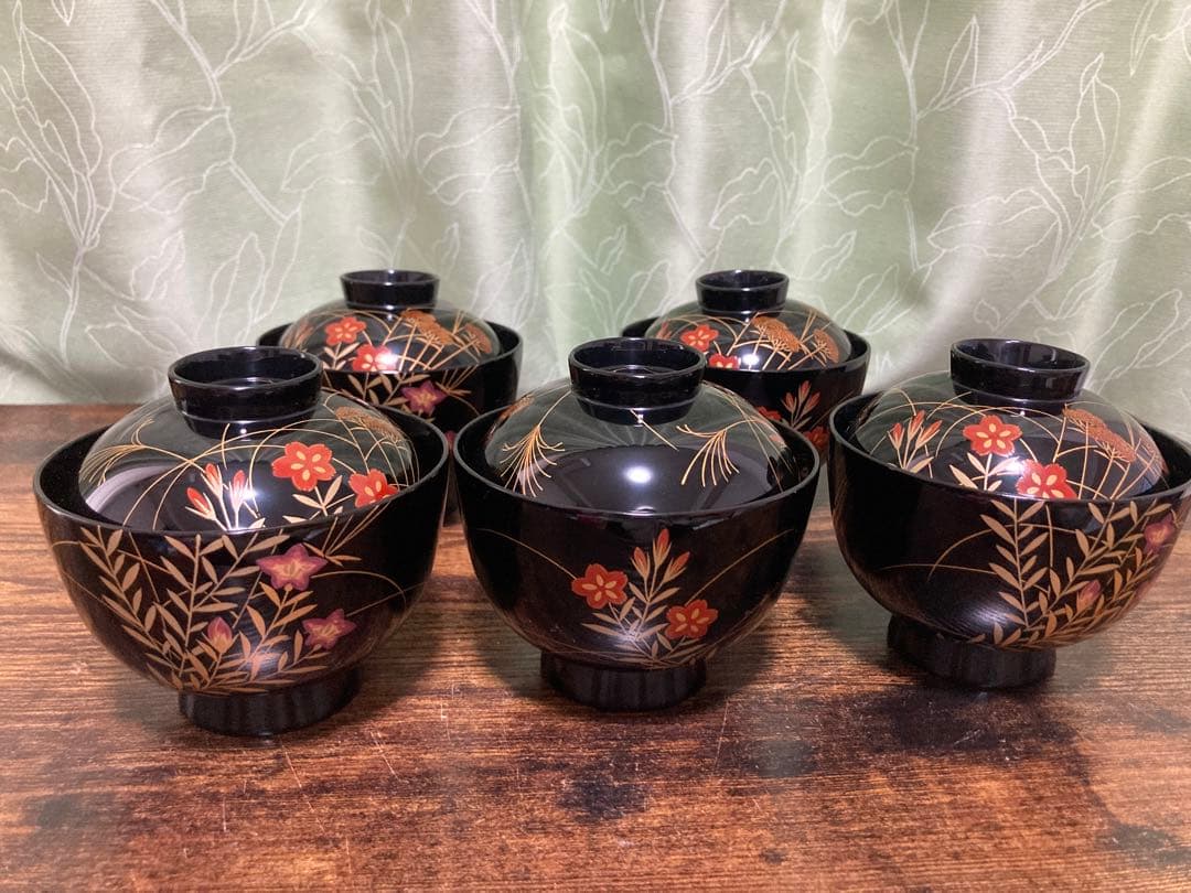 輪島塗 金蒔絵 漆塗り 木製 碗 杯 20客 骨董品