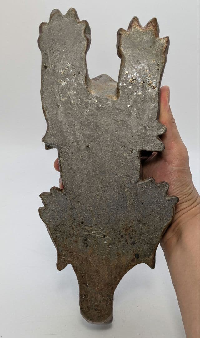 未使用】岡山県重要無形文化財 浦上善次 備前焼 獅子香炉 共箱共布