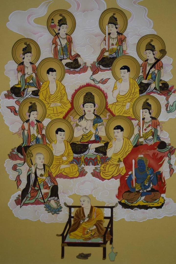 真作/大保祥雲/真言十三佛/美品/桐共箱付/布袋屋掛軸HD-923