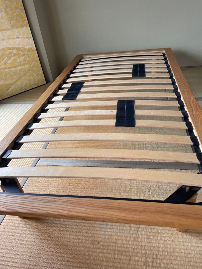 【送料込】無印良品 木製シングルベッドフレーム オーク