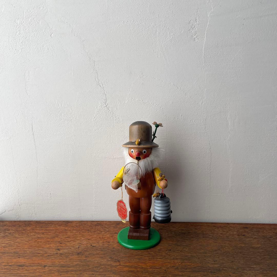 ドイツ製 シュタインバッハ 煙出し人形 養蜂家 オルゴール 木製 旧