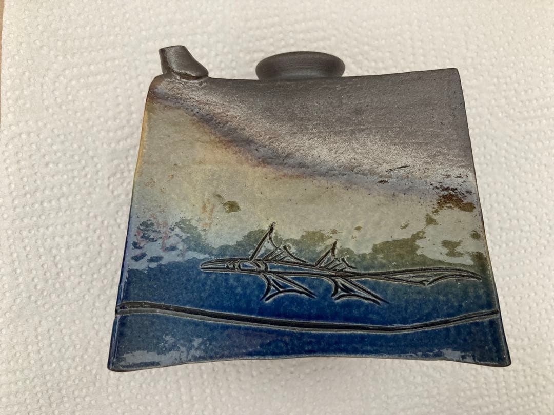 與宏文 遊魚文だち瓶 泡盛酒器セット