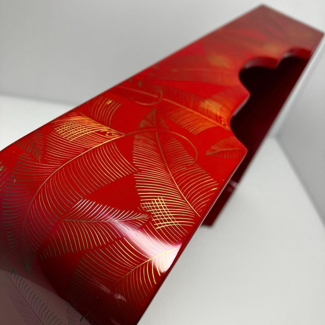 新品未使用 輪島塗 沈金 漆器 文庫 文箱 霧箱 説明書 箱 伝統工芸 赤