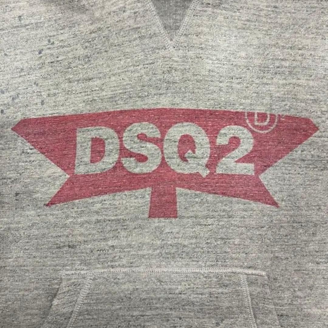 DSQUARED2 イタリア製 ダメージ加工 スウェット パーカー ペンキロゴ