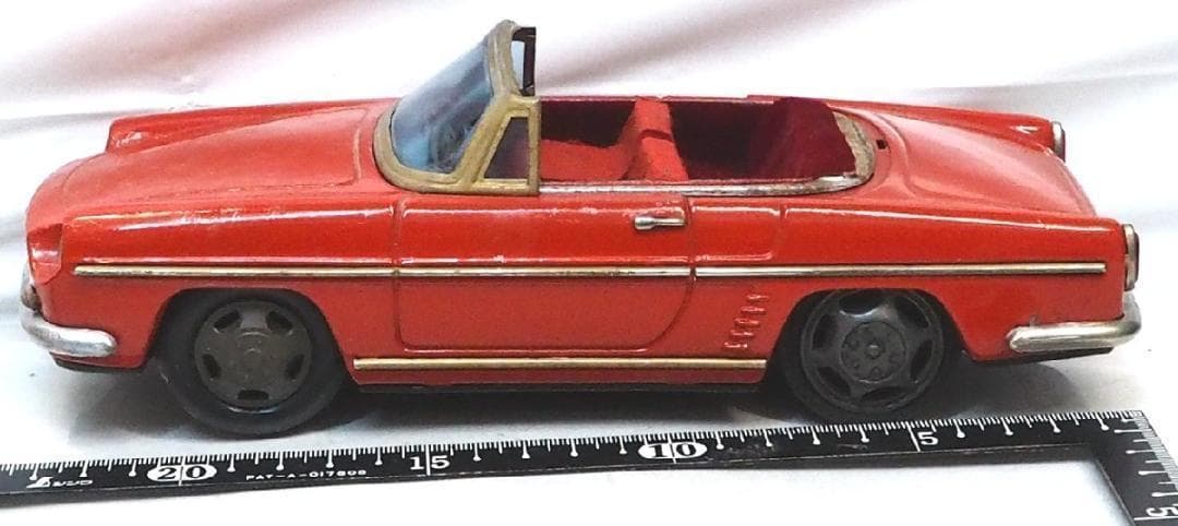 旭玩具【ルノー フロリード赤リペイント屋根欠】ブリキ tin toy car箱無