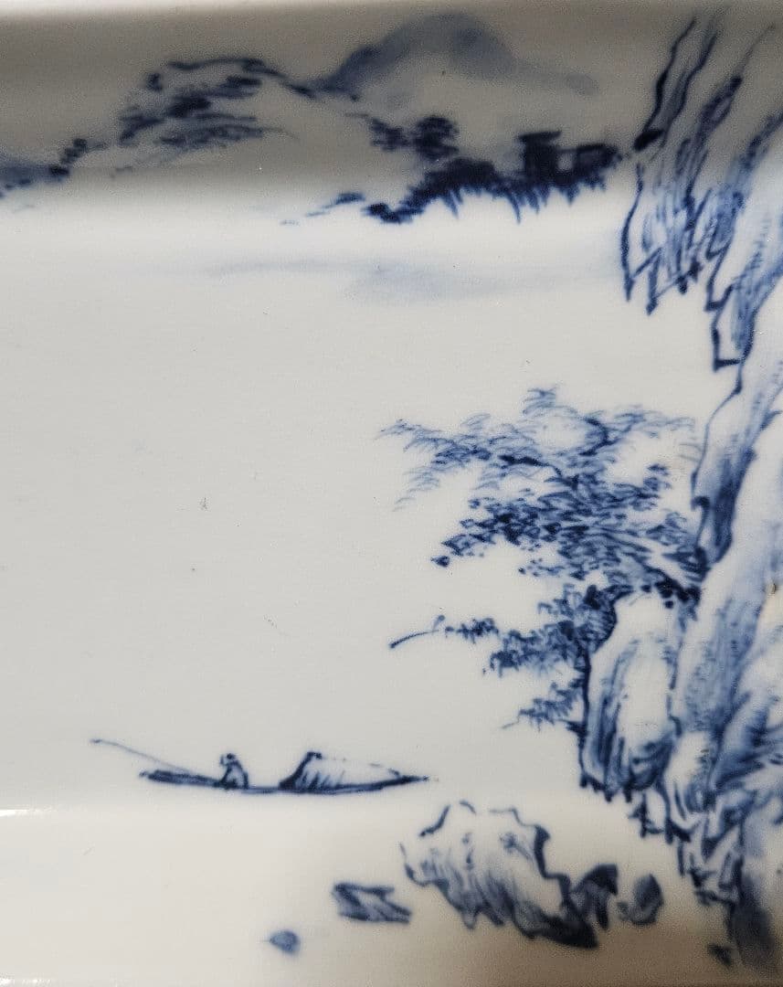 古伊万里 染付 丸文散中皿 3枚 楼閣山水図 渦福 輪花 江戸後期 2253 古