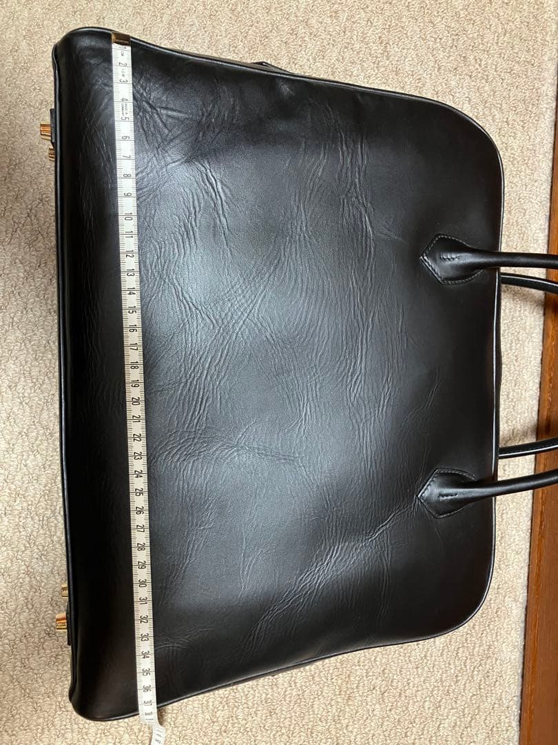 Cisei ブラックレザー ビジネスバッグ