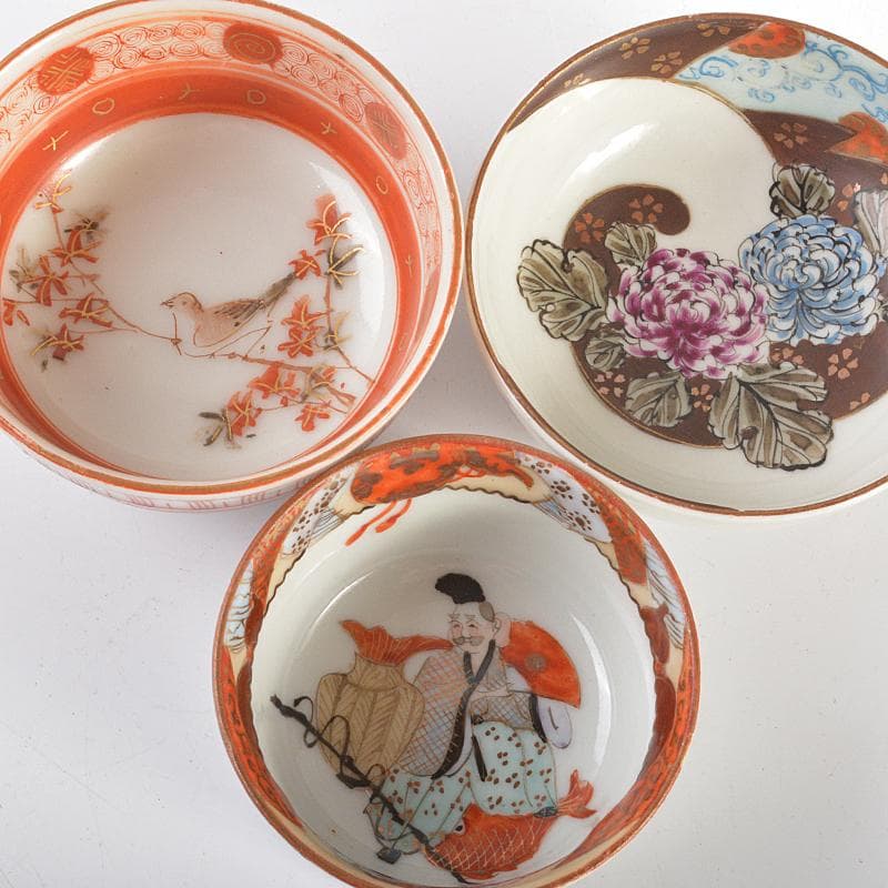 えびいち様専用 金彩 赤絵金彩 染付 人物文 花文など 盃 六