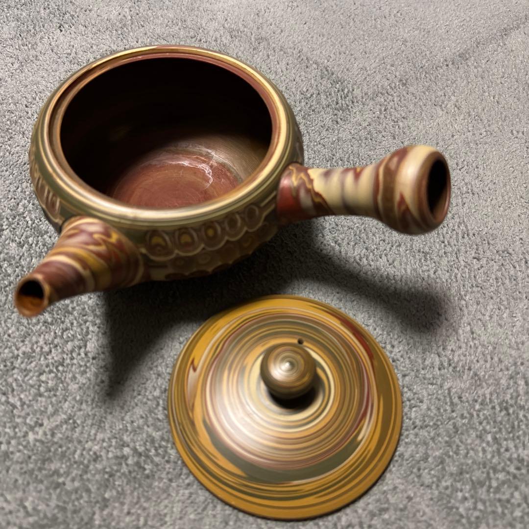 常滑焼 練込網目カット文急須 2個セット 小西友仙作