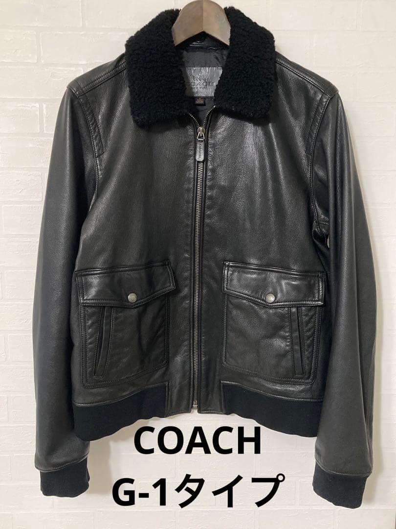COACH ブラック レザージャケット Mサイズ