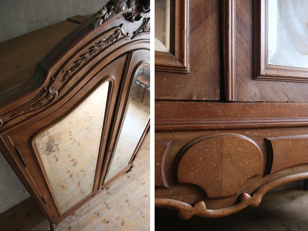 フランスアンティーク木製アルモワールキャビネット/ワードローブ食器