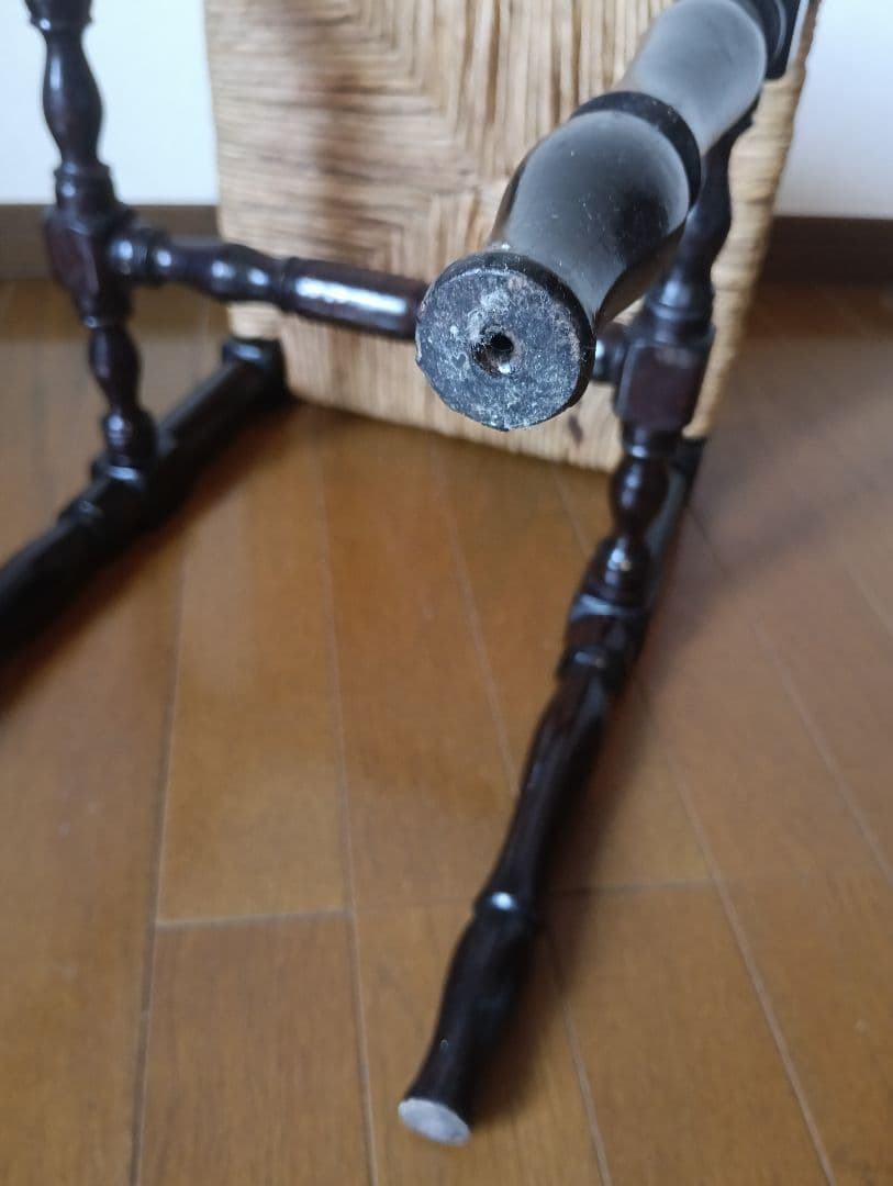 イギリス アンティーク ヴィンテージ ラッシュシート スツール　椅子 手仕事