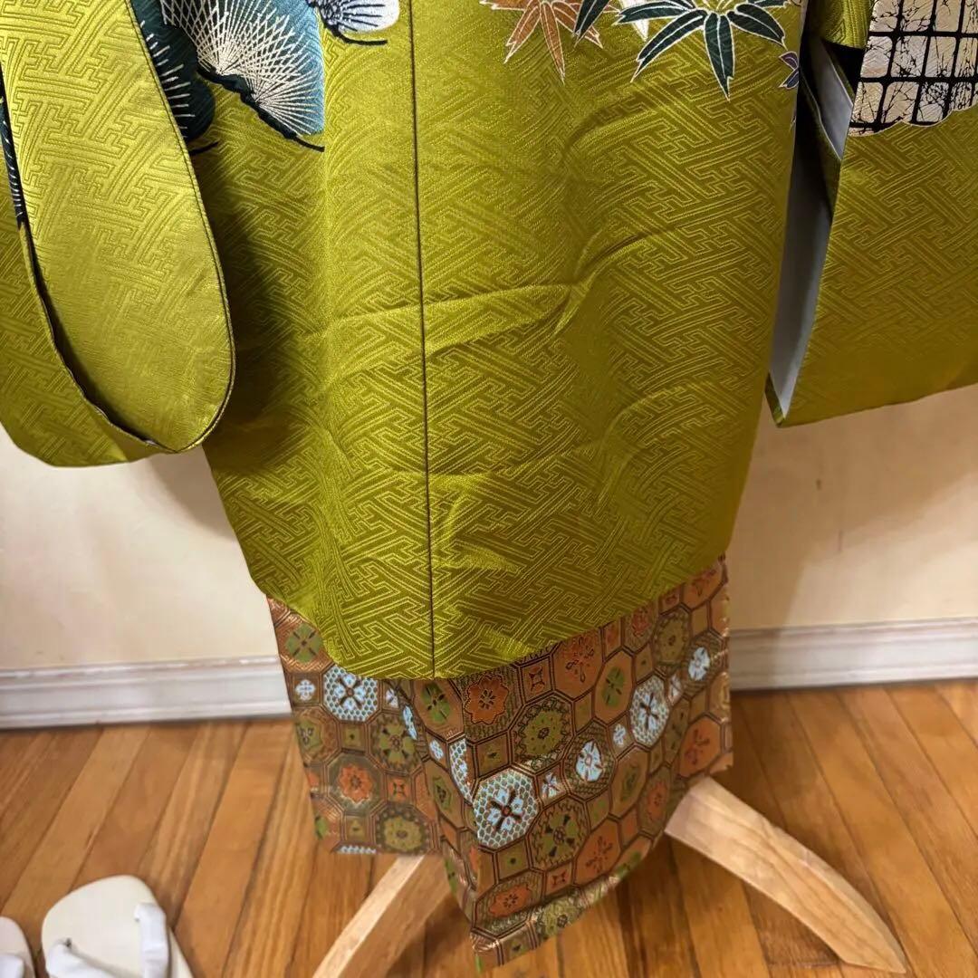 七五三五歳‼️男の子 袴 完全️フルセット‼️お家から無 黄緑抹茶系 冠馬将軍 美品‼️