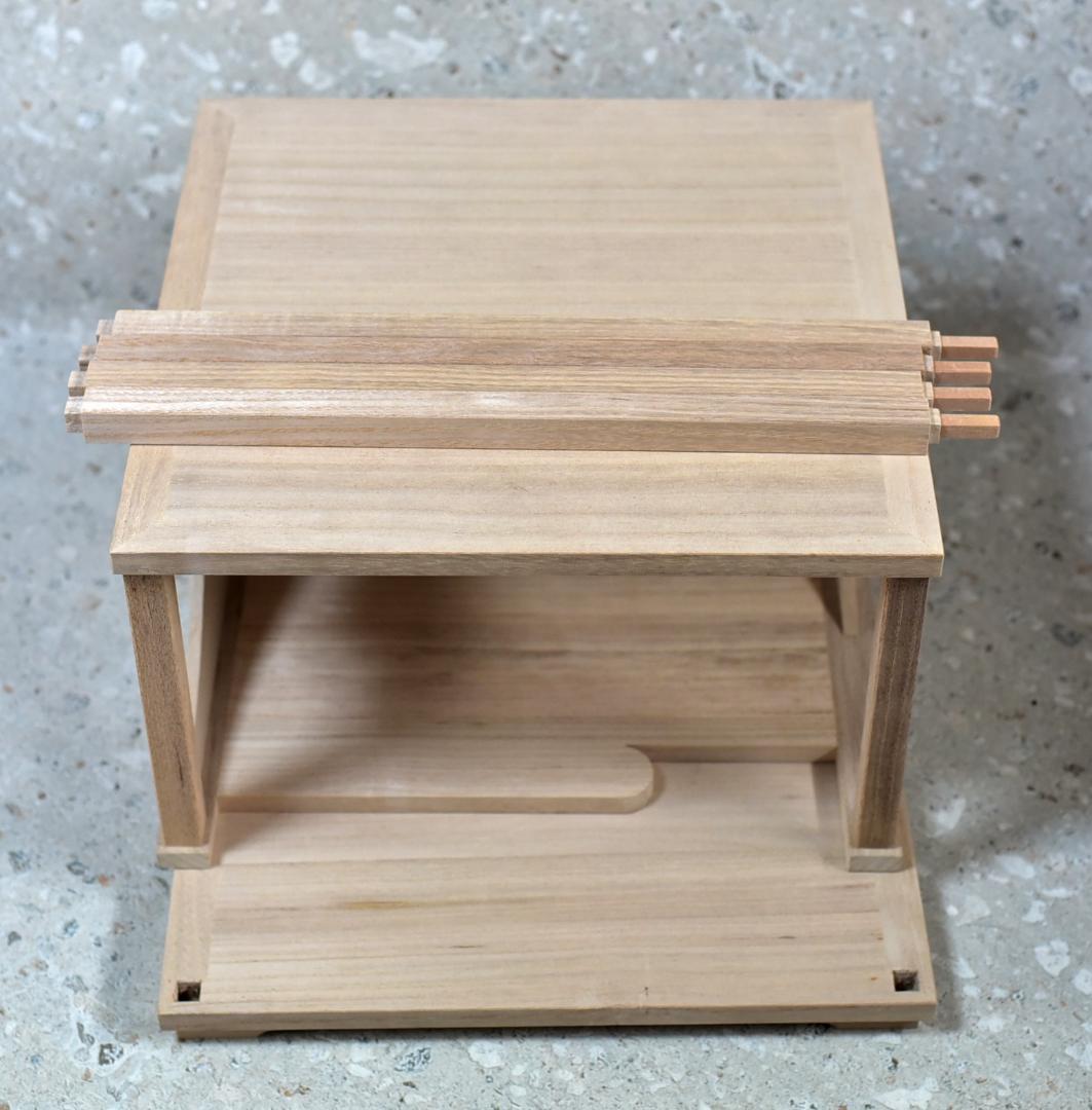 FE40536様専用、遠山棚淡々斎好【極上品】組立式 飾り棚 お茶道具/共箱