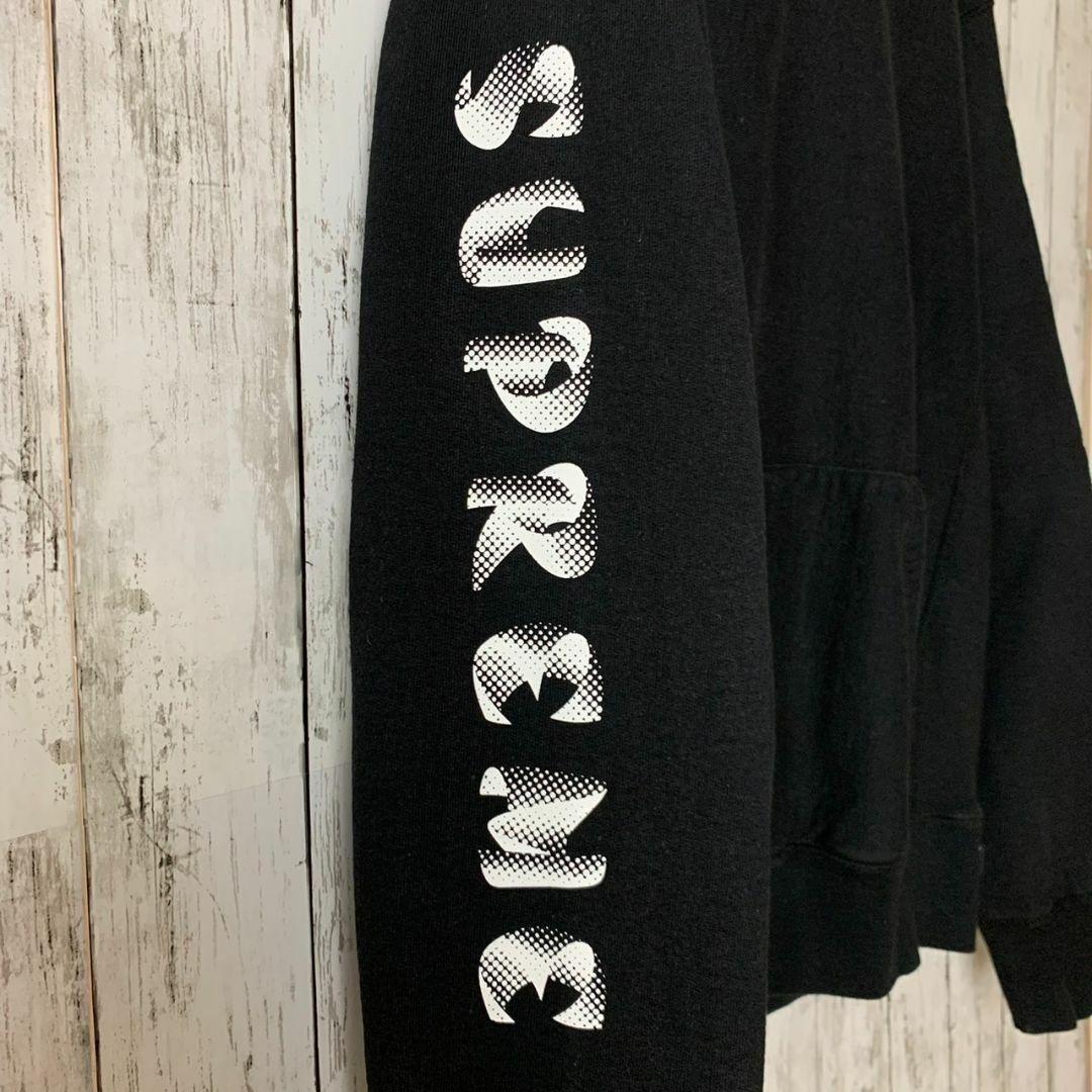 【ビッグシルエット】シュプリーム☆スリーブビッグロゴ入り希少パーカー/1106.