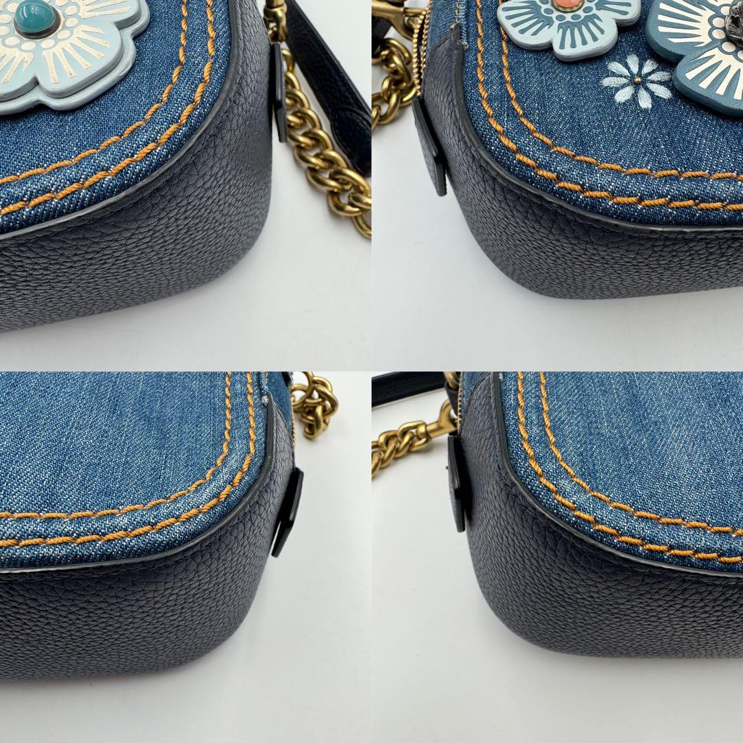 美品✨COACH ショルダーバッグ　ティーローズ　デニム生地　2way