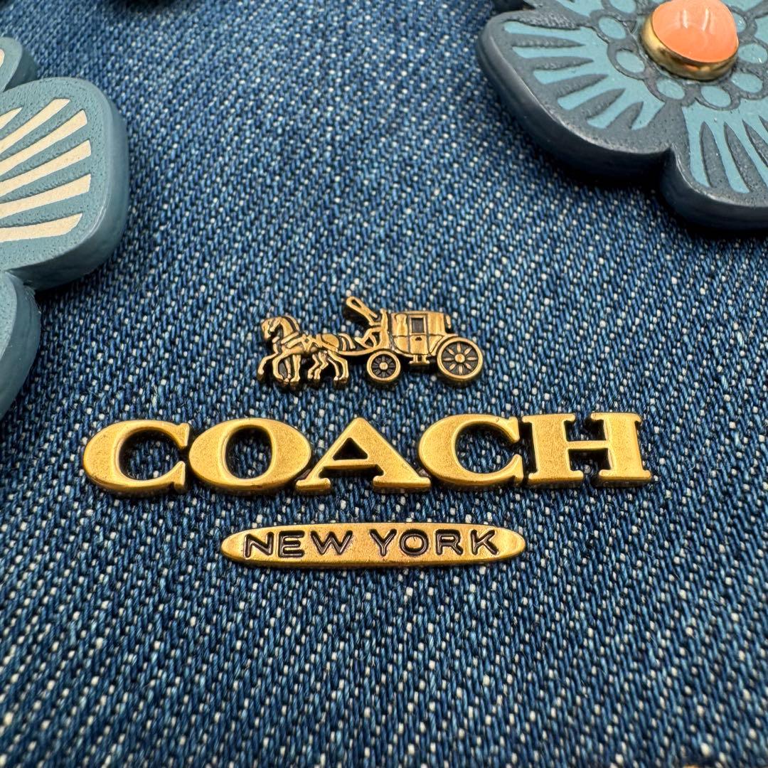 美品✨COACH ショルダーバッグ　ティーローズ　デニム生地　2way