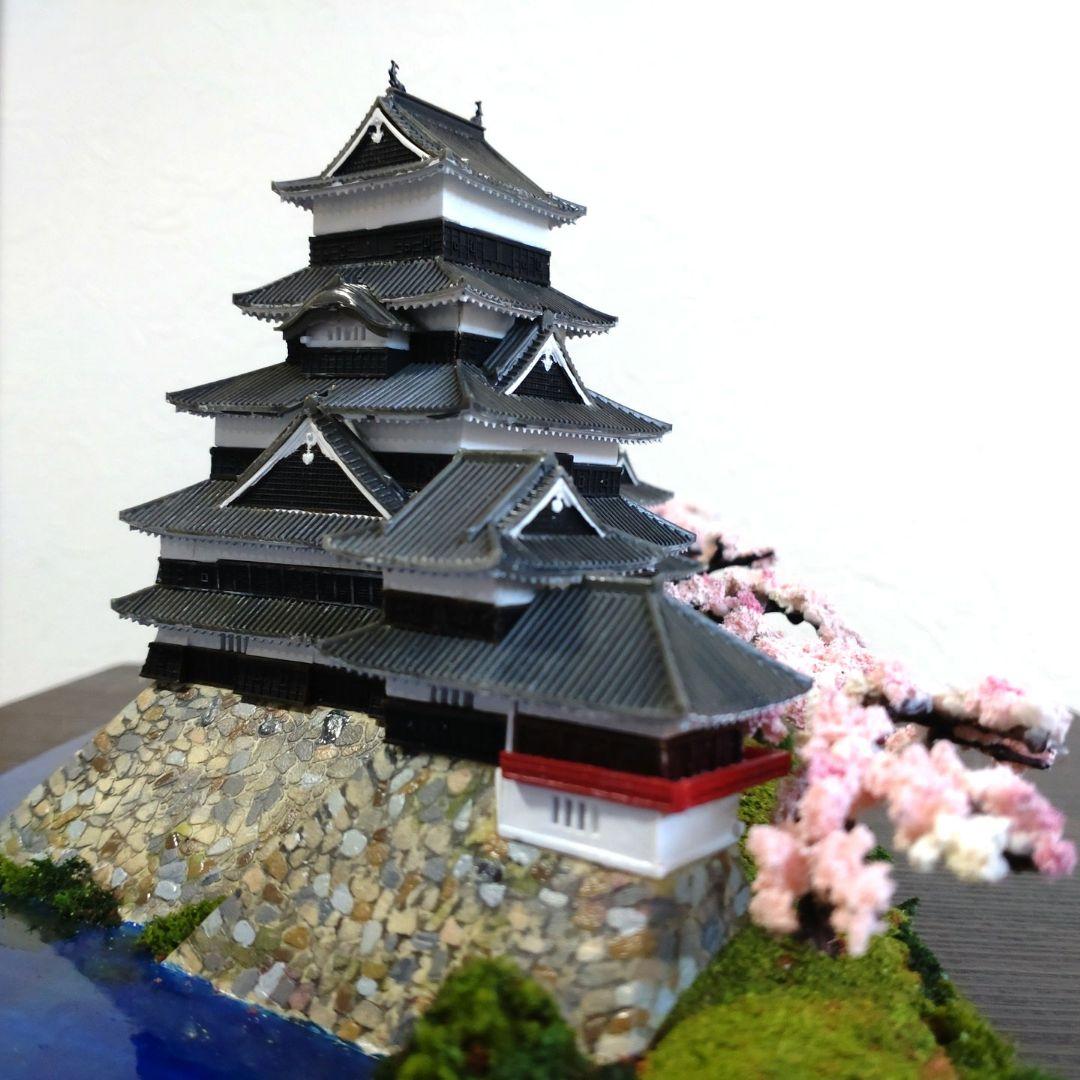 蒲生氏郷築上 会津若松城 ジオラマ 完成品 桜バージョン 大阪城