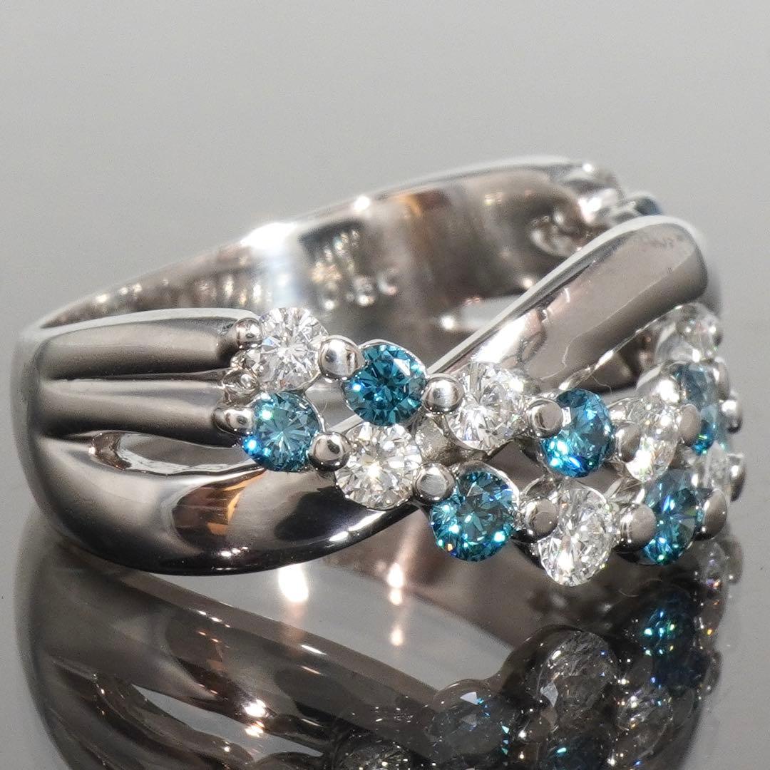 ダイヤ リング ダイヤモンド 1.02ct ブルーダイヤ プラチナ 指輪 1ct