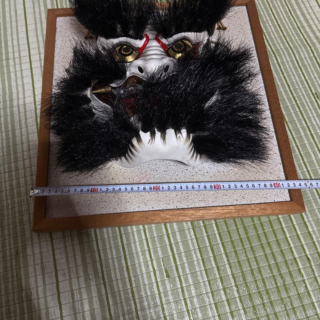 石見神楽面将鬼鬼男お面能面壁掛け般若角置物レトロ工芸品