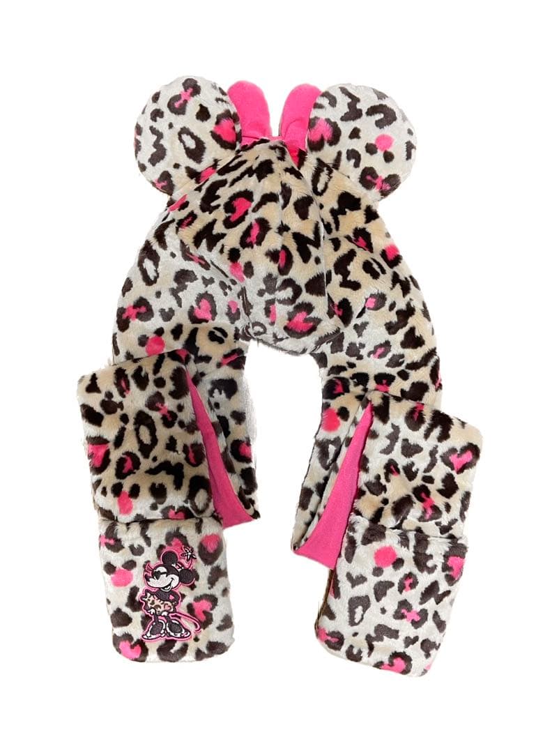 ミニーマウス ヒョウ柄キャップ ミニーマウス ヒョウ柄ファンキャップ