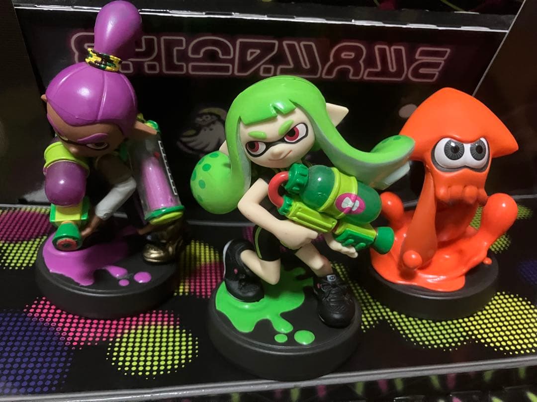 限定amiibo3点 グリーンガール パープルボーイ オレンジイカ （アミーボ）