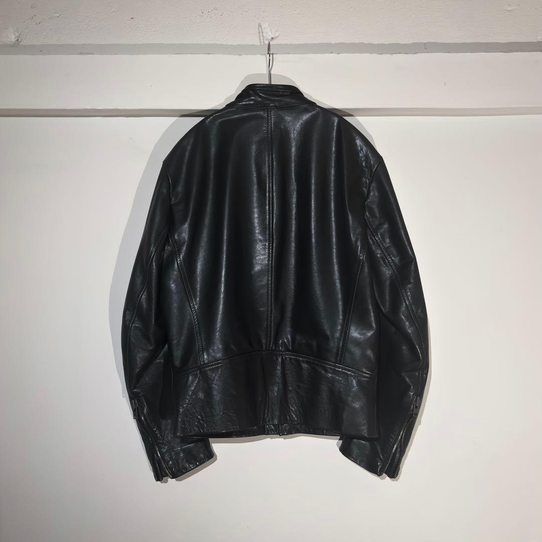 09AW】メゾン マルタン マルジェラ ハの字 ライダース ブラック 44