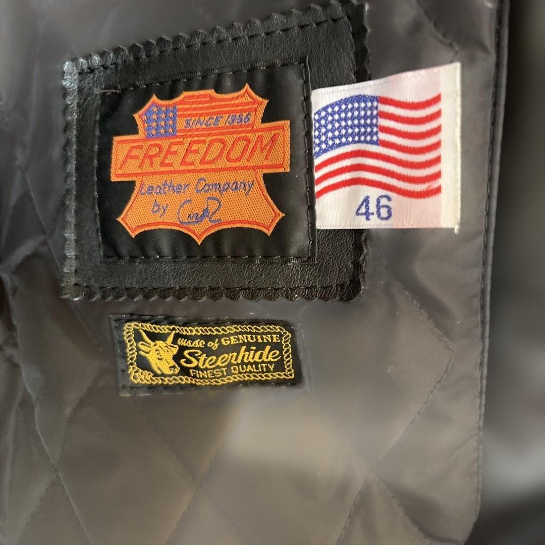 46サイズ フリーダム レザージャケット キルティング