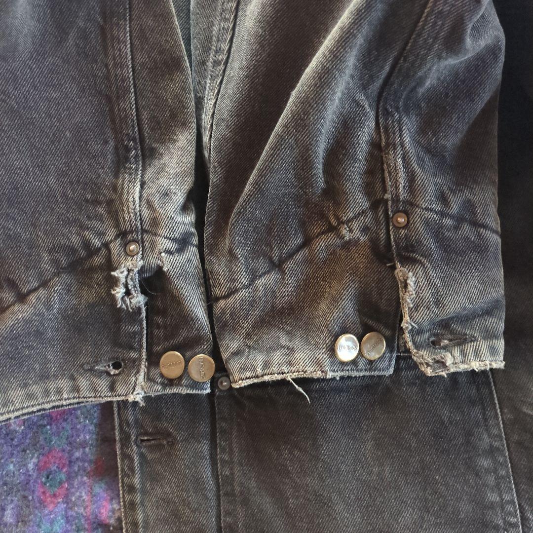 カーハートブラックデニムダメージあり