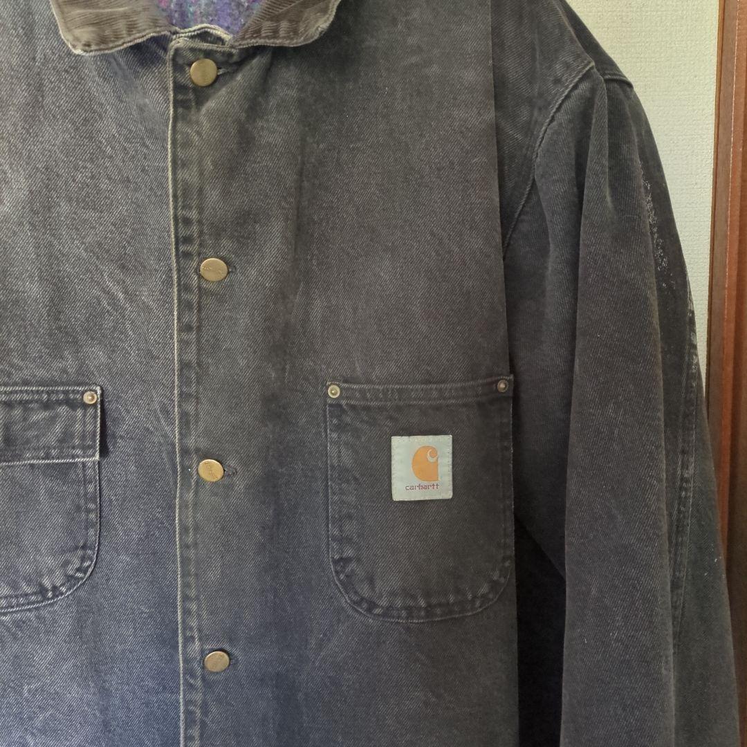 カーハートブラックデニムダメージあり