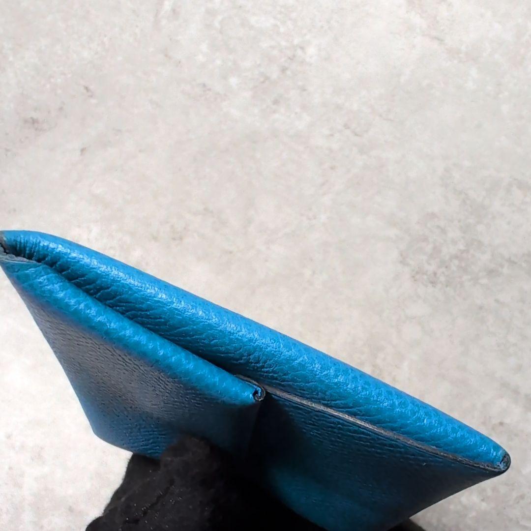 HERMES バスティア ヴォーエプソン ケース 小銭入れ　ブルー