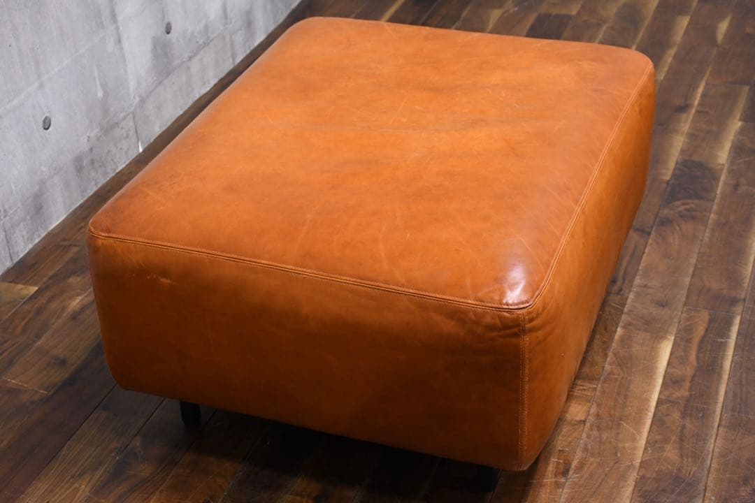 EEK89 総本革/レザー オットマン スツール スクエア型 足置き 腰掛け