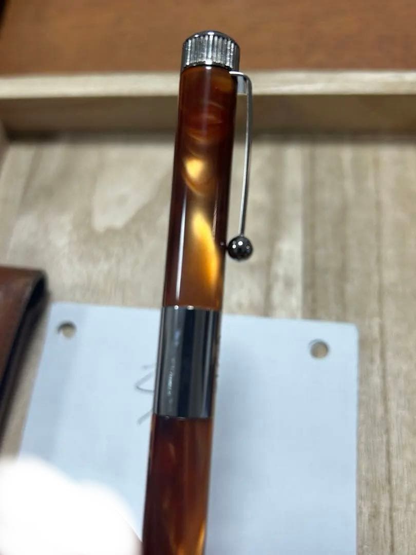 ROMEO ロメオ No.3細軸 ボールペン イタリアンアンバー専用ケース付き