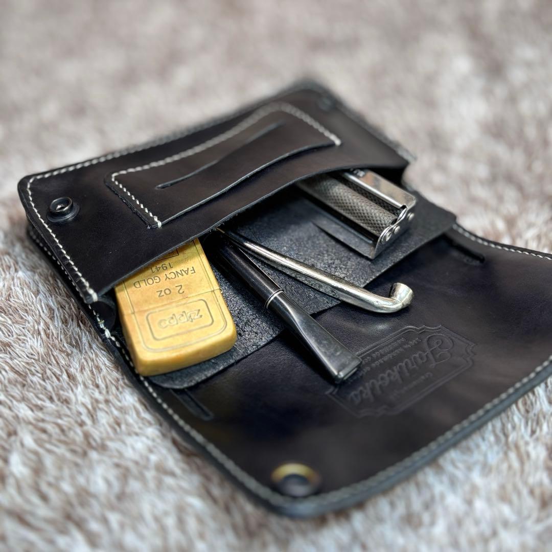 ◎柔らかい二つ折り.スムース革シャグポーチ◎