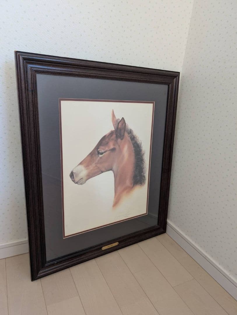 馬の肖像画 ダークブラウンフレーム　158/3500 黒馬の写真、野生の黒馬、西洋美術、縦型プリント - Etsy 日本