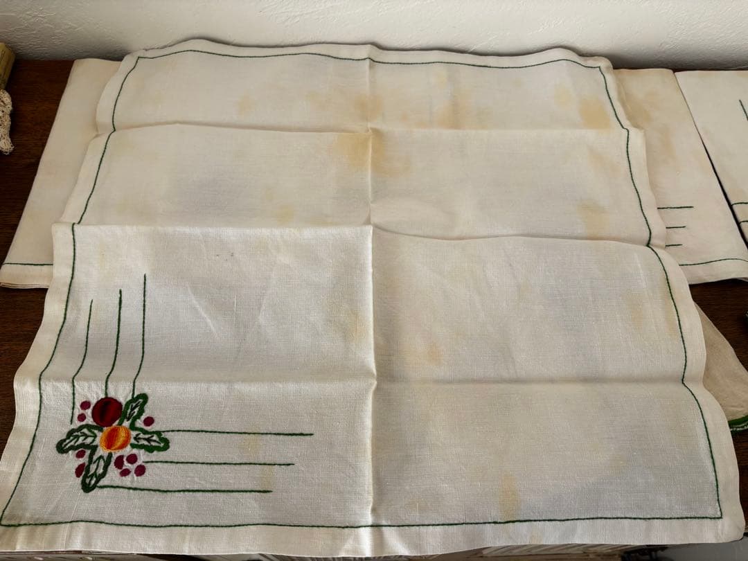 フランス 蚤の市 刺繍 ナプキン クロス まとめ売り - メルカリ