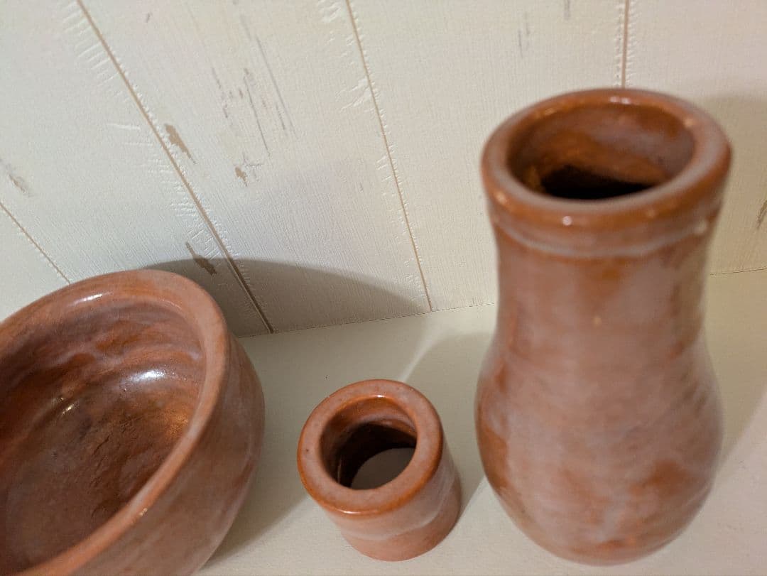 茶道具 建水 蓋置 杓立 三楽作 赤楽