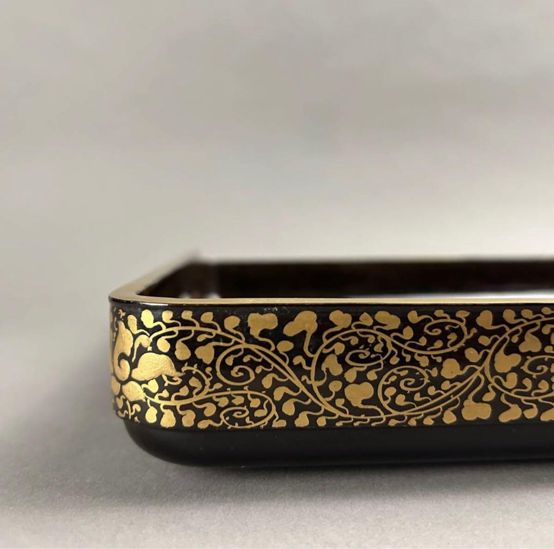 蒔絵黒漆盆 2点 X-81