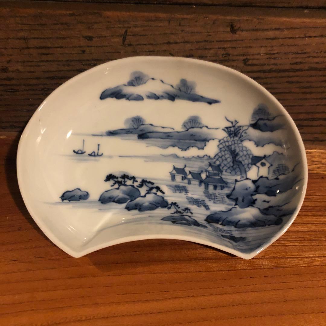 江戸期の平戸焼変形染付皿6客 美術品・アンティーク・コレクション