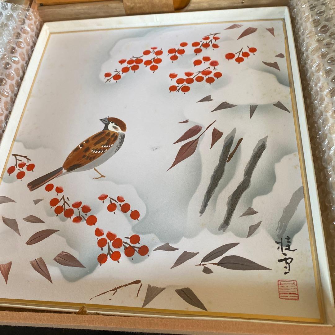 泰山作品 掛軸と水彩画セット 水彩画 技法