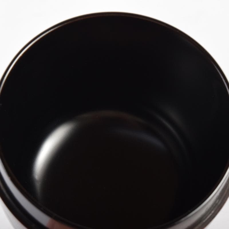 茶道具　黒漆　笹文　棗　在銘　共箱　V　7029