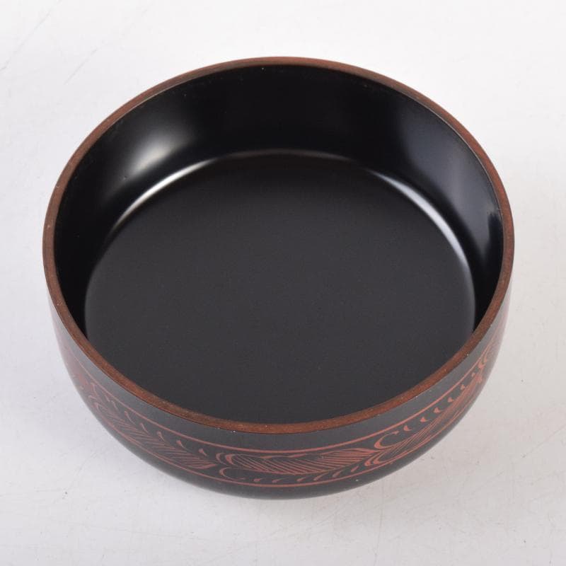 茶道具　黒漆　笹文　棗　在銘　共箱　V　7029