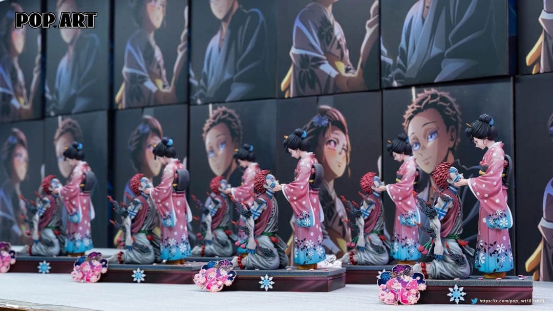 アキレス鬼滅の刃　猗窩座と恋雪　ガレージキット　フィギュア