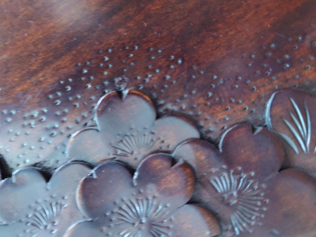 新 デザインホビー・楽器・アート - 軽井沢彫 楕円のお盆 手つき 桜の