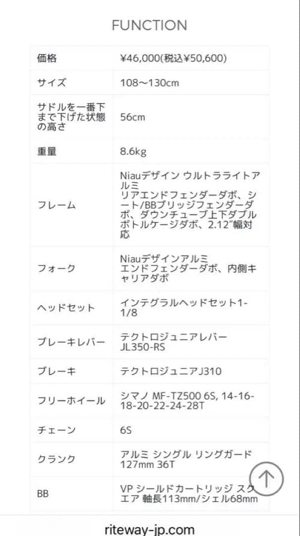 RITEWAY キッズ自転車 20インチ 青