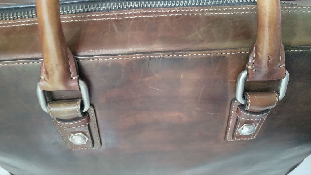 フランチェスコベニーニョ レザー ブリーフケース ブラウン 2室