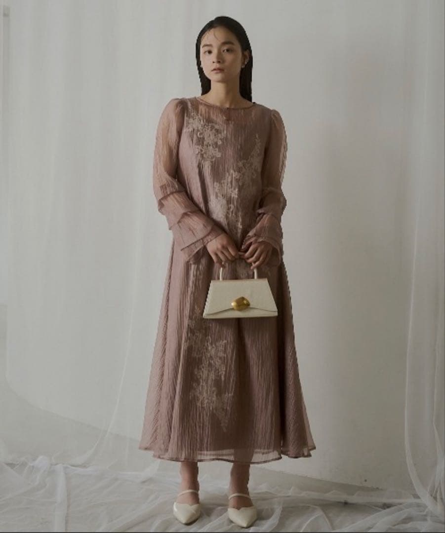 niana シアーAラインワンピース ピンク