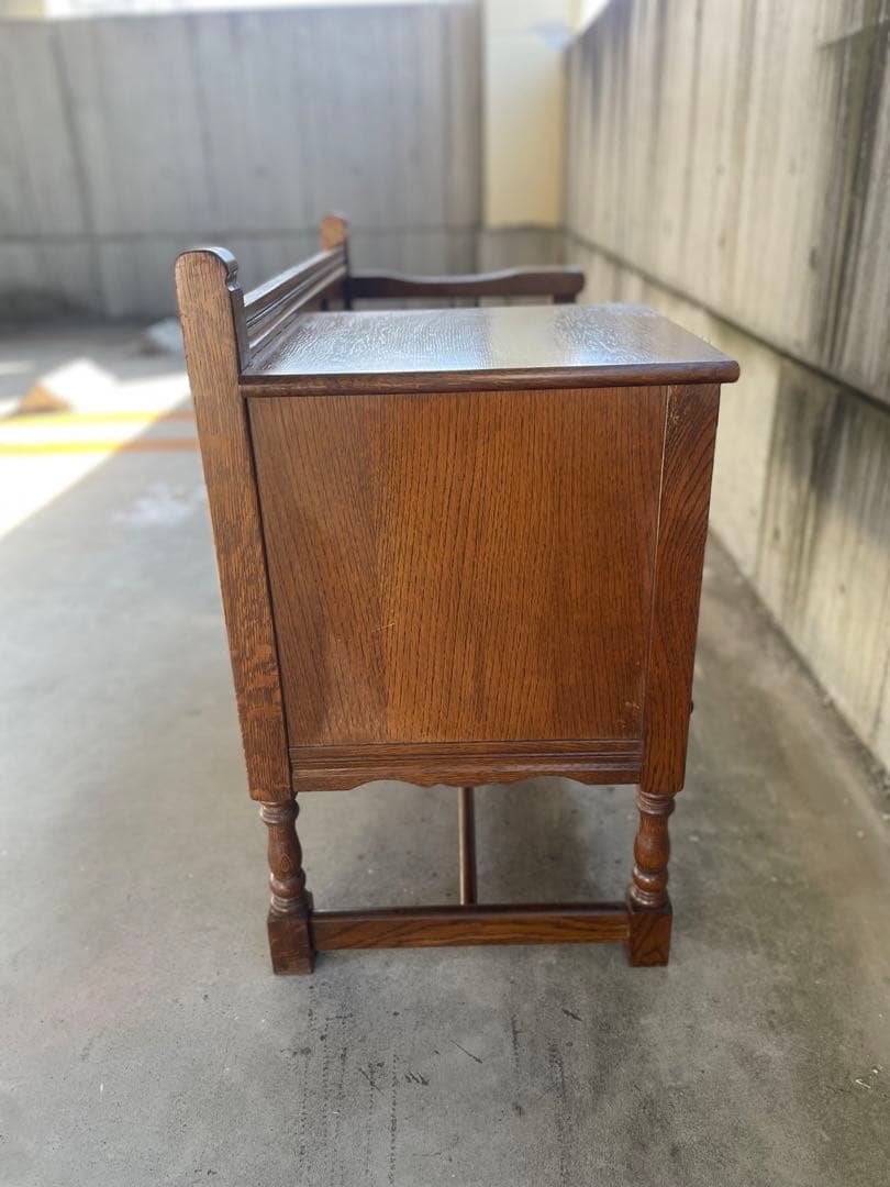 テレフォンベンチ オーク材電話台 引き出し付き テレフォンベンチ 電話